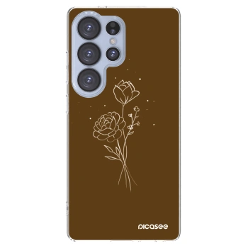 Picasee silikonski prozorni ovitek za Samsung Galaxy S25 Ultra 5G - Brown flowers