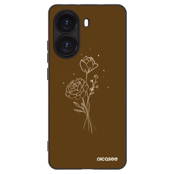 Picasee silikonski črni ovitek za Xiaomi Poco X7 Pro 5G - Brown flowers