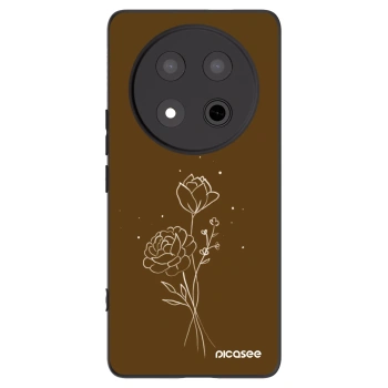 Picasee silikonski črni ovitek za Honor Magic7 Lite 5G - Brown flowers