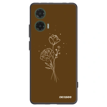 Picasee silikonski črni ovitek za Motorola Moto G35 5G - Brown flowers