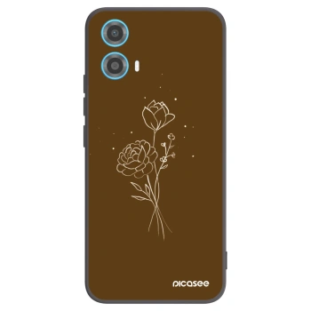 Picasee silikonski črni ovitek za Motorola Moto G34 5G - Brown flowers