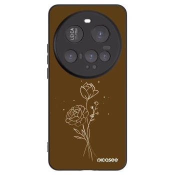 Picasee silikonski črni ovitek za Xiaomi 15 Ultra - Brown flowers