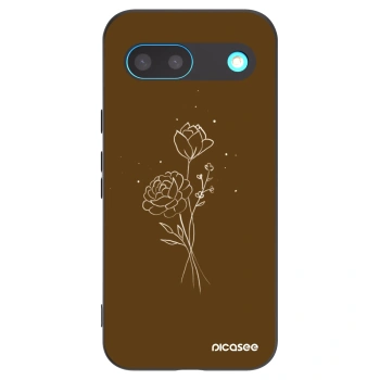 Picasee silikonski črni ovitek za Google Pixel 8 - Brown flowers