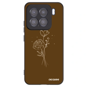 Picasee silikonski črni ovitek za Xiaomi 15 - Brown flowers