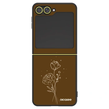 Ovitek za Samsung Galaxy Z Flip6 5G - Brown flowers