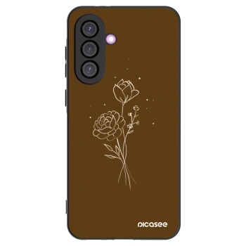 Picasee silikonski črni ovitek za Samsung Galaxy A56 5G A566B - Brown flowers