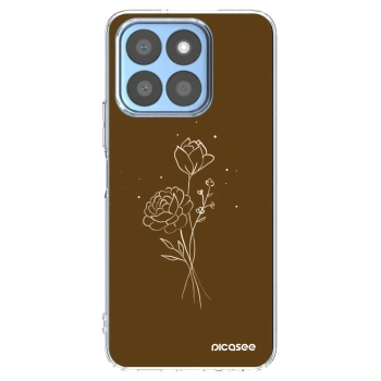 Picasee silikonski prozorni ovitek za Honor X8c - Brown flowers