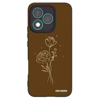 Picasee silikonski črni ovitek za Honor 400 Lite 5G - Brown flowers