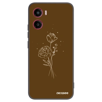Picasee silikonski črni ovitek za Motorola Moto G05 - Brown flowers
