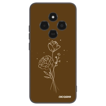 Picasee silikonski črni ovitek za Xiaomi Poco C75 - Brown flowers