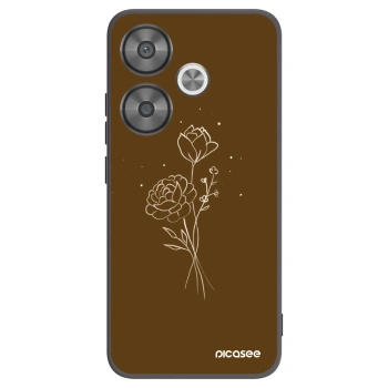 Picasee silikonski črni ovitek za Xiaomi Poco F6 - Brown flowers