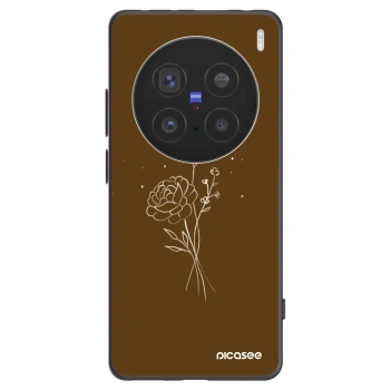 Picasee silikonski črni ovitek za Vivo X200 Pro - Brown flowers