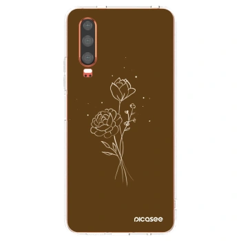 Picasee silikonski prozorni ovitek za Huawei P30 - Brown flowers