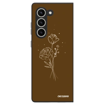 Ovitek za Samsung Galaxy Z Fold5 5G - Brown flowers
