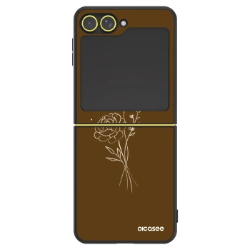 Ovitek za Samsung Galaxy Z Flip5 5G - Brown flowers