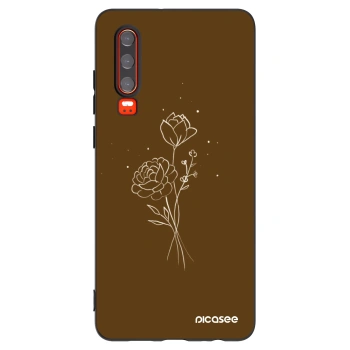 Picasee silikonski črni ovitek za Huawei P30 - Brown flowers