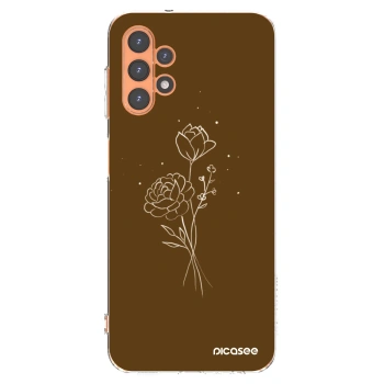 Picasee silikonski prozorni ovitek za Samsung Galaxy A13 5G - Brown flowers