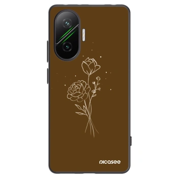 Picasee silikonski črni ovitek za Xiaomi Poco F7 5G - Brown flowers