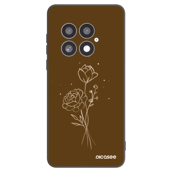 Picasee silikonski črni ovitek za OnePlus 13 5G - Brown flowers