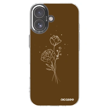 Picasee silikonski prozorni ovitek za Apple iPhone 17 - Brown flowers