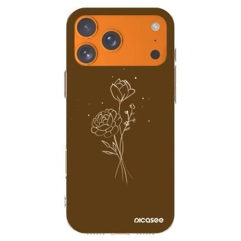 Picasee silikonski prozorni ovitek za Apple iPhone 17 Pro Max - Brown flowers
