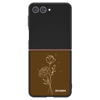 Ovitek za Samsung Galaxy Z Flip7 5G - Brown flowers