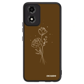 Ovitek za Motorola Moto E14 - Brown flowers