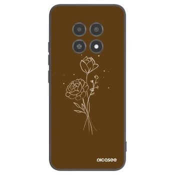 Picasee silikonski črni ovitek za Realme 12X - Brown flowers