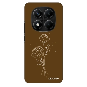 Ovitek za Xiaomi Redmi Note 14 Pro+ 5G - Brown flowers