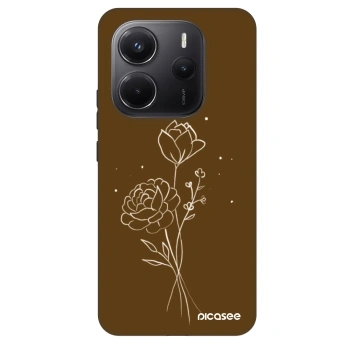 Ovitek za Xiaomi Redmi Note 14 5G - Brown flowers