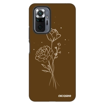 Ovitek za Xiaomi Redmi Note 10 Pro - Brown flowers