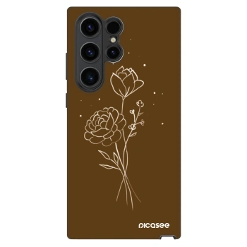 Ovitek za Samsung Galaxy S22 Ultra 5G - Brown flowers