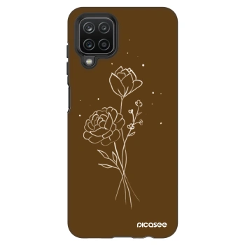 Ovitek za Samsung Galaxy A12 A125F - Brown flowers
