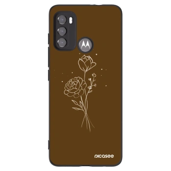 Picasee silikonski črni ovitek za Motorola Edge 60 5G - Brown flowers