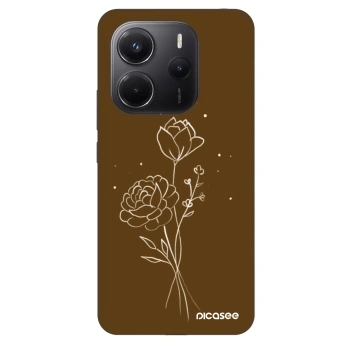 Ovitek za Xiaomi Redmi Note 14 4G - Brown flowers