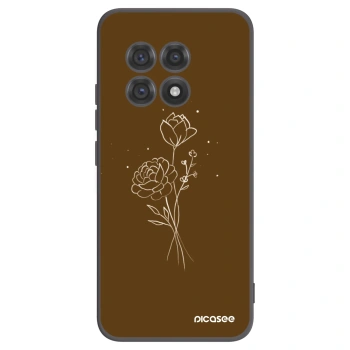 Picasee silikonski črni ovitek za OnePlus 13R 5G - Brown flowers