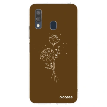 Picasee silikonski prozorni ovitek za Samsung Galaxy A40 A405F - Brown flowers