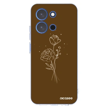 Picasee silikonski prozorni ovitek za Xiaomi Redmi 15C 4G - Brown flowers
