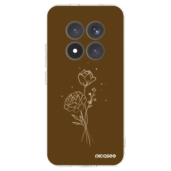 Picasee silikonski prozorni ovitek za Xiaomi Redmi Note 15 Pro+ - Brown flowers