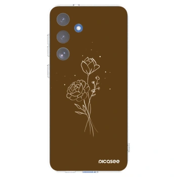 Picasee silikonski prozorni ovitek za Samsung Galaxy S25 FE 5G - Brown flowers