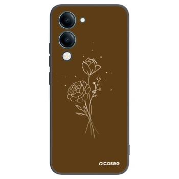Picasee silikonski črni ovitek za Vivo Y29s 5G - Brown flowers