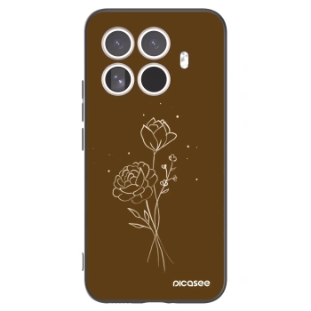 Picasee silikonski črni ovitek za Xiaomi 15T Pro - Brown flowers