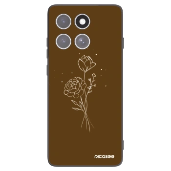 Picasee silikonski črni ovitek za Motorola Edge 60 Fusion - Brown flowers