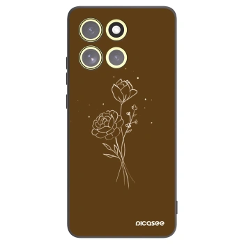 Picasee silikonski črni ovitek za Motorola Moto G86 Power 5G - Brown flowers