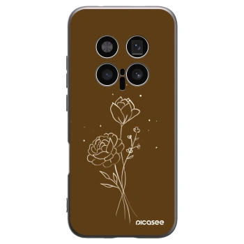 Picasee silikonski črni ovitek za Honor Magic8 Pro 5G - Brown flowers