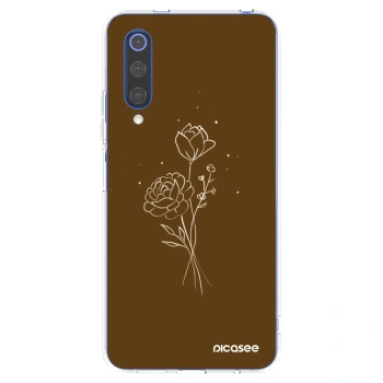 Picasee silikonski prozorni ovitek za Xiaomi Mi 9 SE - Brown flowers