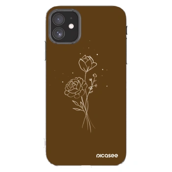 Picasee silikonski prozorni ovitek za Apple iPhone 11 - Brown flowers
