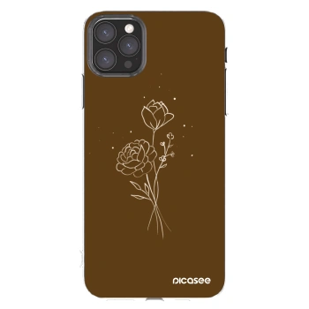 Picasee silikonski prozorni ovitek za Apple iPhone 11 Pro Max - Brown flowers