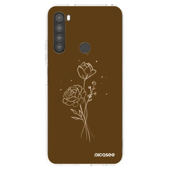 Picasee silikonski prozorni ovitek za Xiaomi Redmi Note 8 - Brown flowers