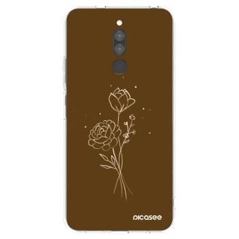 Picasee silikonski prozorni ovitek za Xiaomi Redmi 8 - Brown flowers